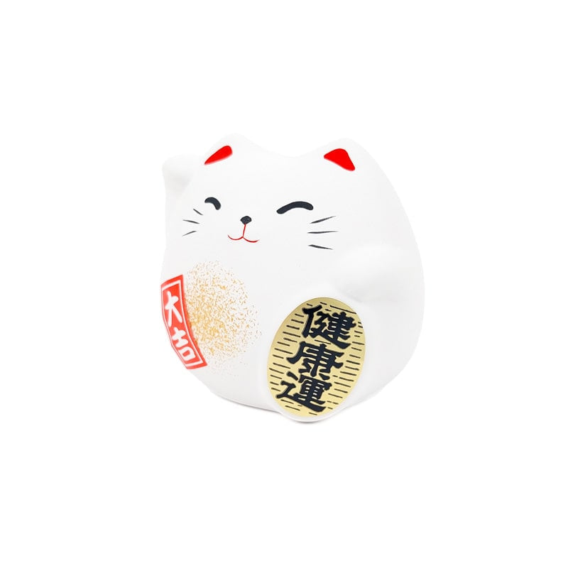 Round Maneki Neko - White
