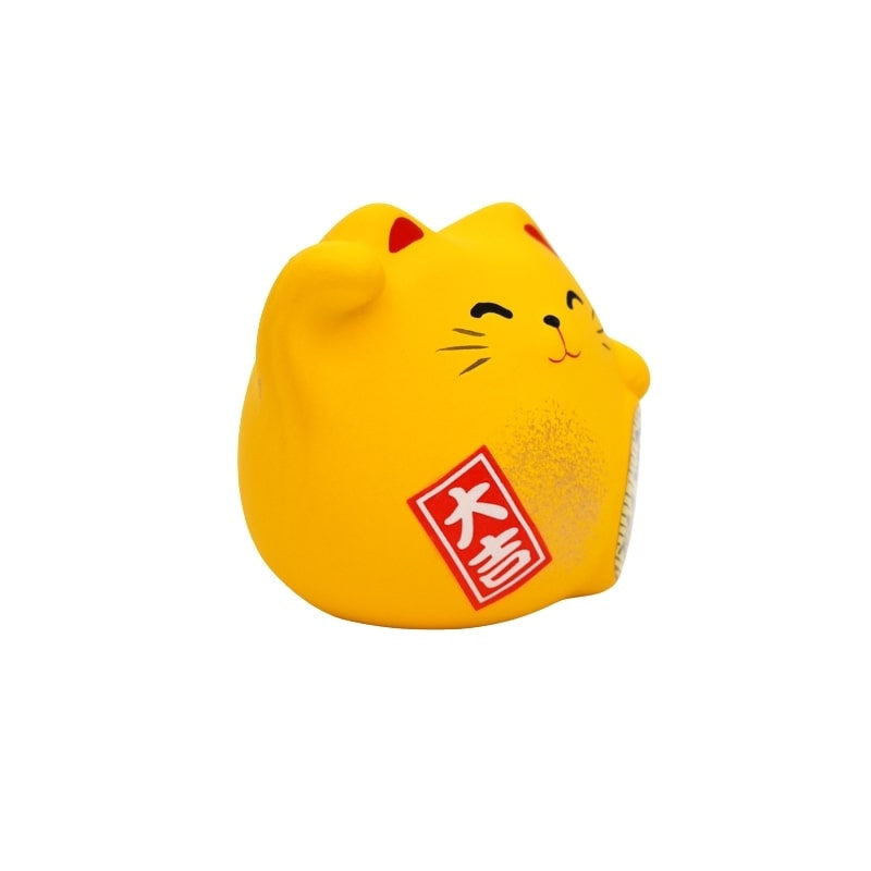 Round Maneki Neko - Yellow