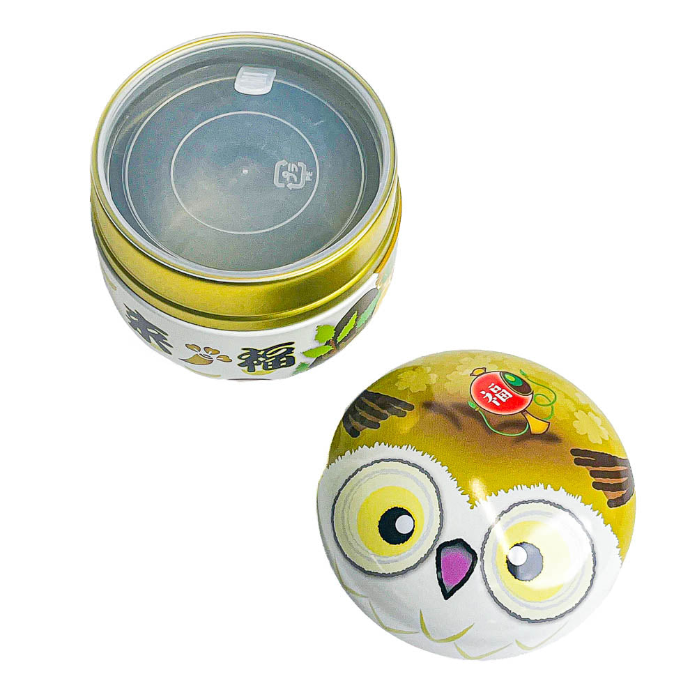 Round Metal Tea Caddy - Fukurou Owl