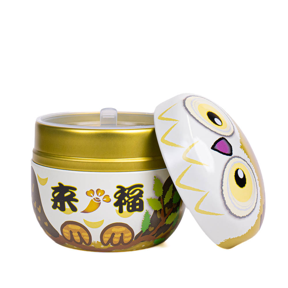 Round Metal Tea Caddy - Fukurou Owl