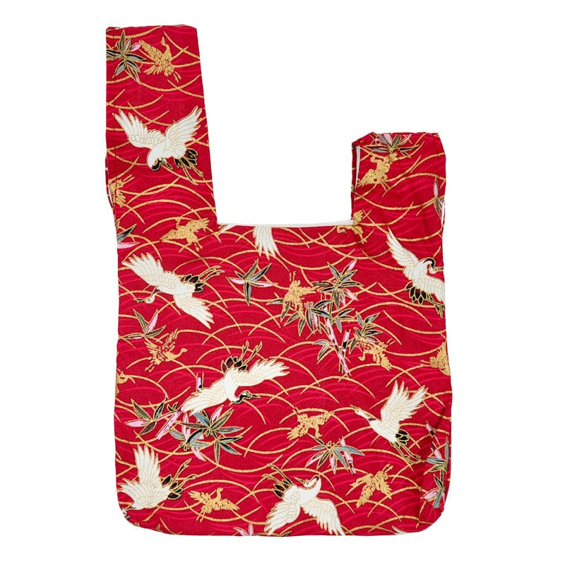 Tsuru Pattern Japanese Bag Red