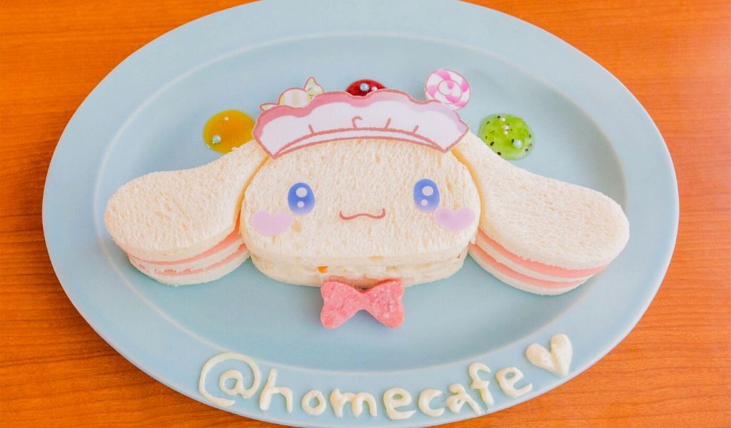 Kawaii sandwich offered at @homecafe