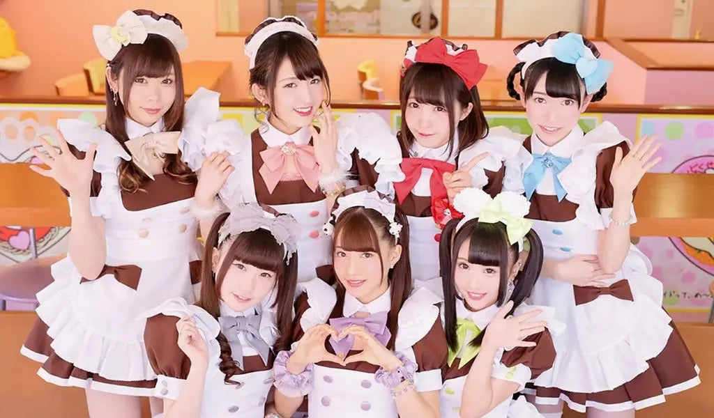 Maid Café waitresses in their maid costume