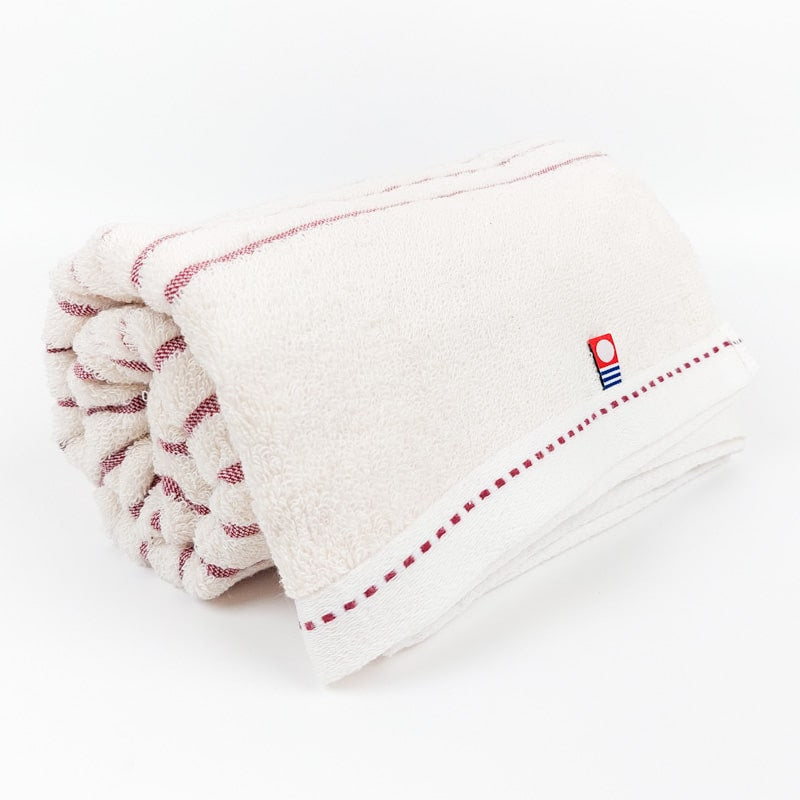 Red Stripe Japanese Towel