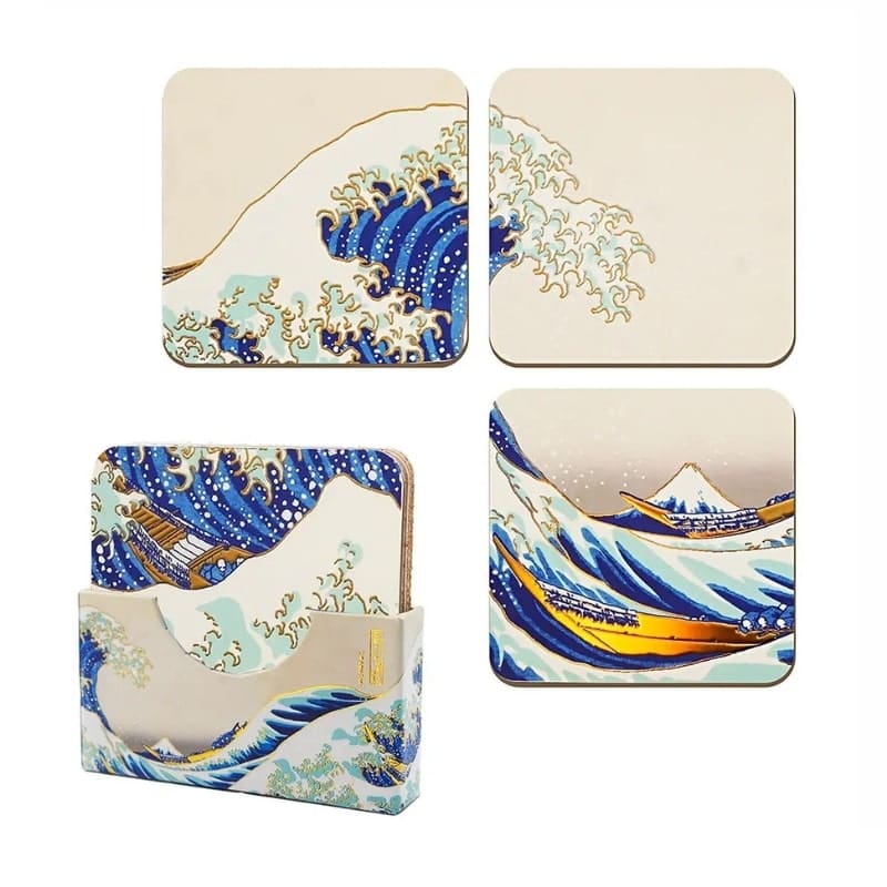 Set of 4 Great Wave of Kanagawa Coasters