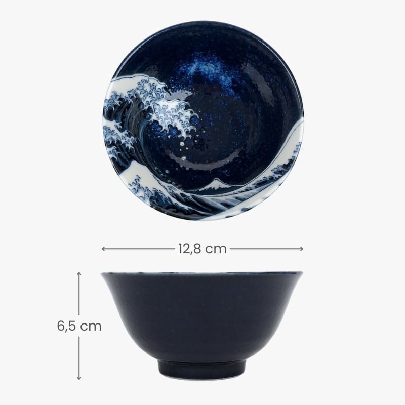 Set of 2 Small Japanese Bowls – Kanagawa Wave