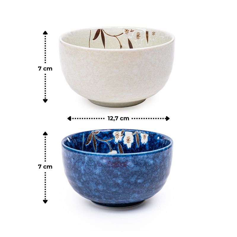 Set of 2 Small Japanese Bowls - Sakura