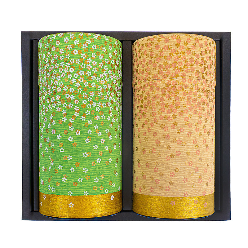 Set of Two Washi Paper Tea Caddies - Hanazono