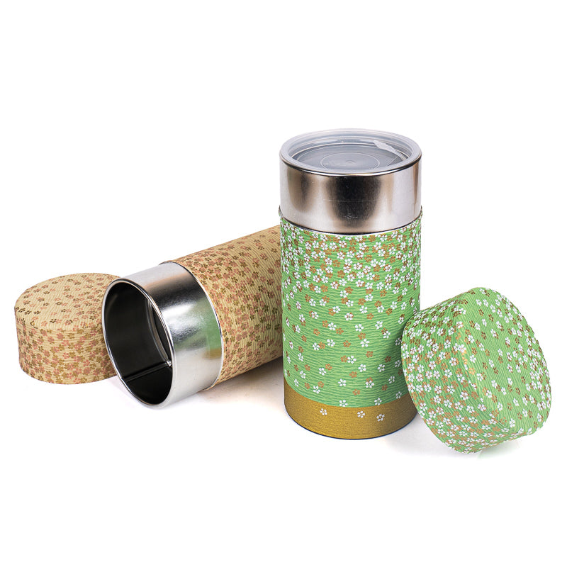 Set of Two Washi Paper Tea Caddies - Hanazono
