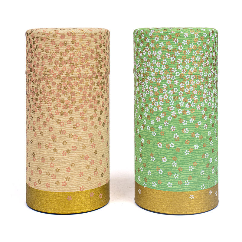 Set of Two Washi Paper Tea Caddies - Hanazono