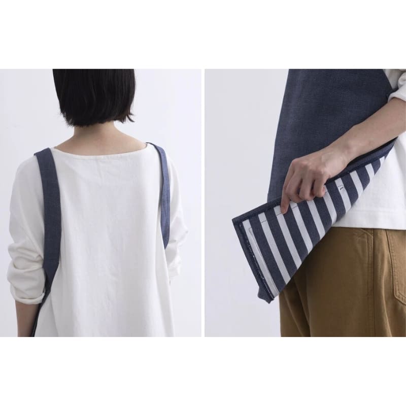 Short Japanese Apron - Unisex Blue