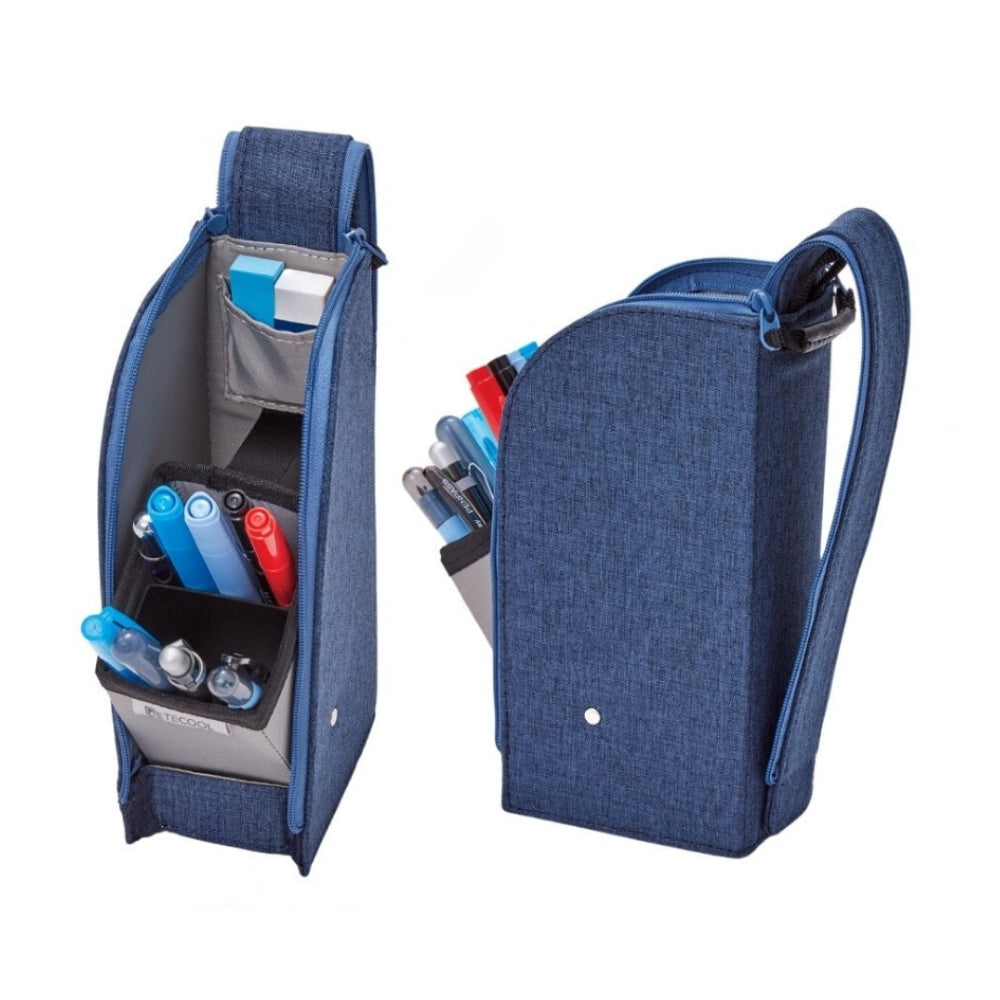 Standing Pencil Case - Navy Blue