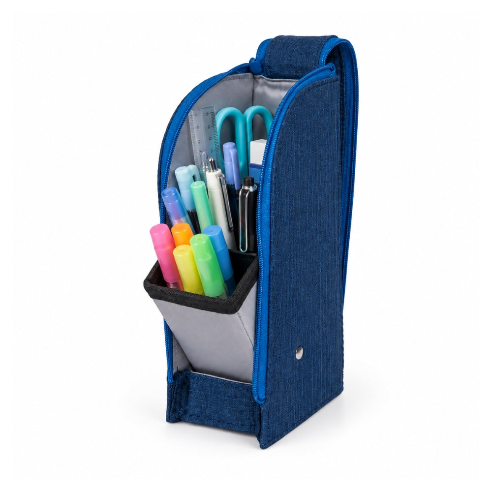 Standing Pencil Case - Navy Blue