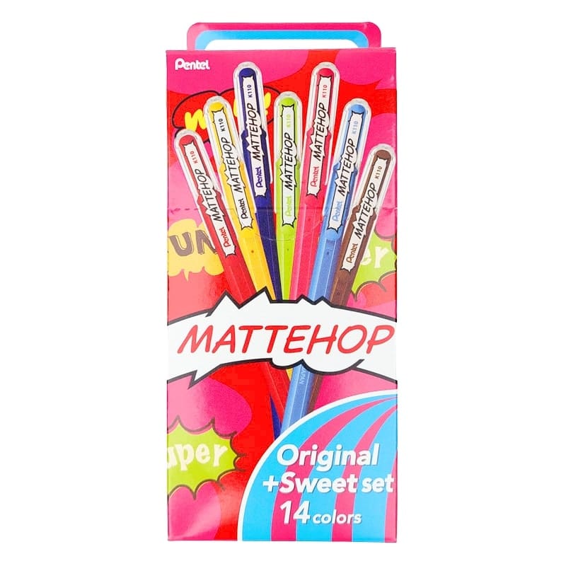 Pentel Mattehop Original + Sweet Color Pens Set