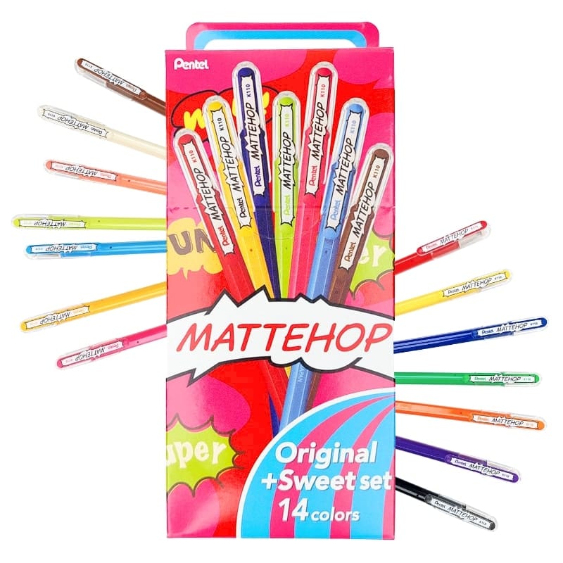 Pentel Mattehop Original + Sweet Color Pens Set