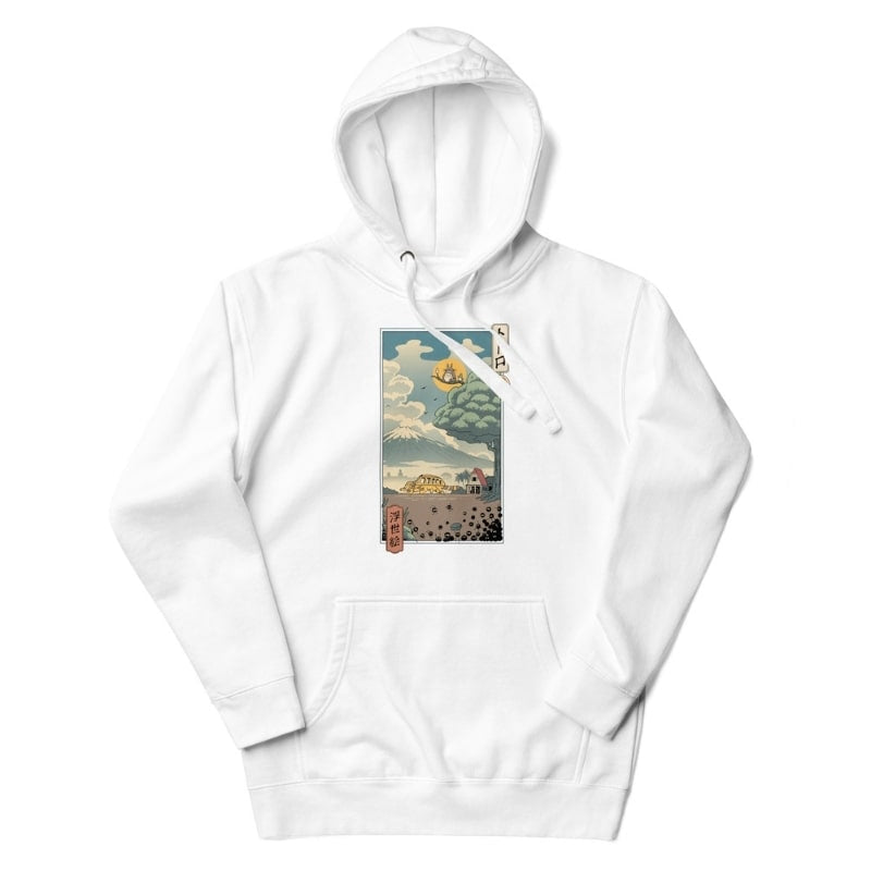 Japanese Ukiyo-e Forest Guardians Sweatshirt - S / White