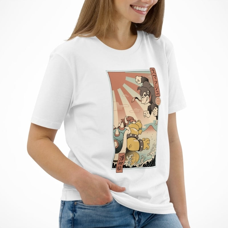 Japanese Ukiyo-e Kaiju Smash T-shirt