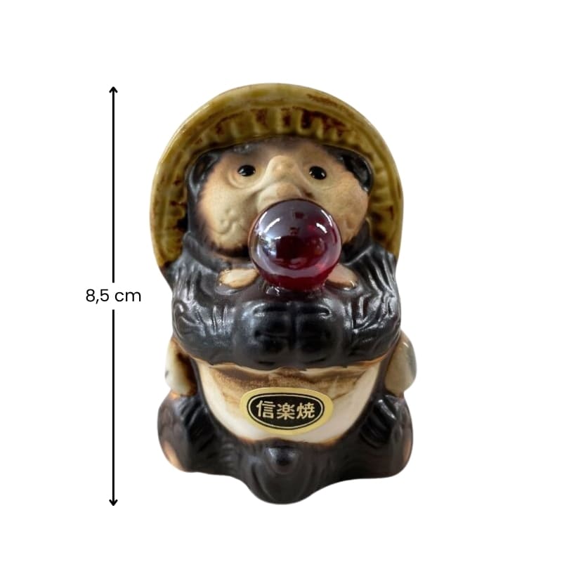Tanuki Figurine - Red Pearl