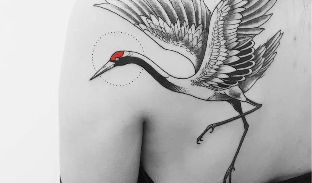 japanese crane tattoo