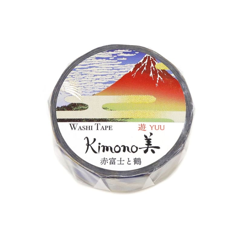 Japanese Washi Tape Fuji Red and Crane