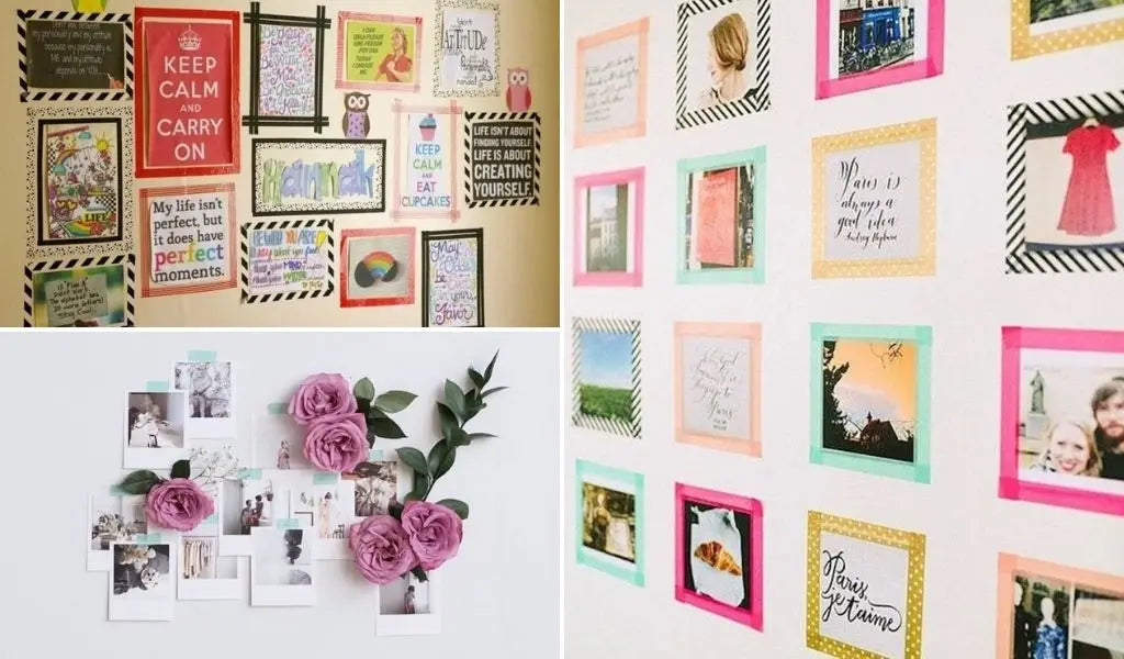 washi tape for hanging photos