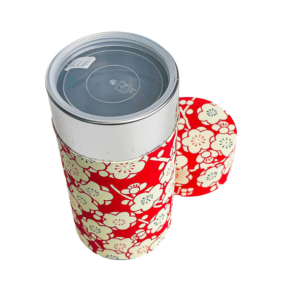 Washi Tea Caddy - Ume Red
