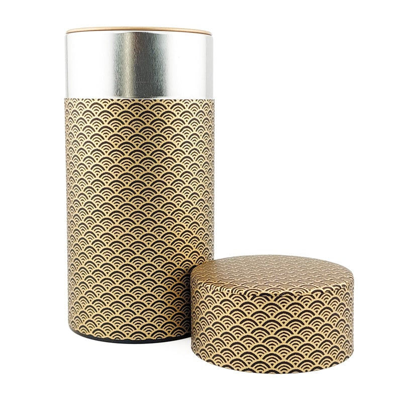 Washi Tea Canister - Seigaiha