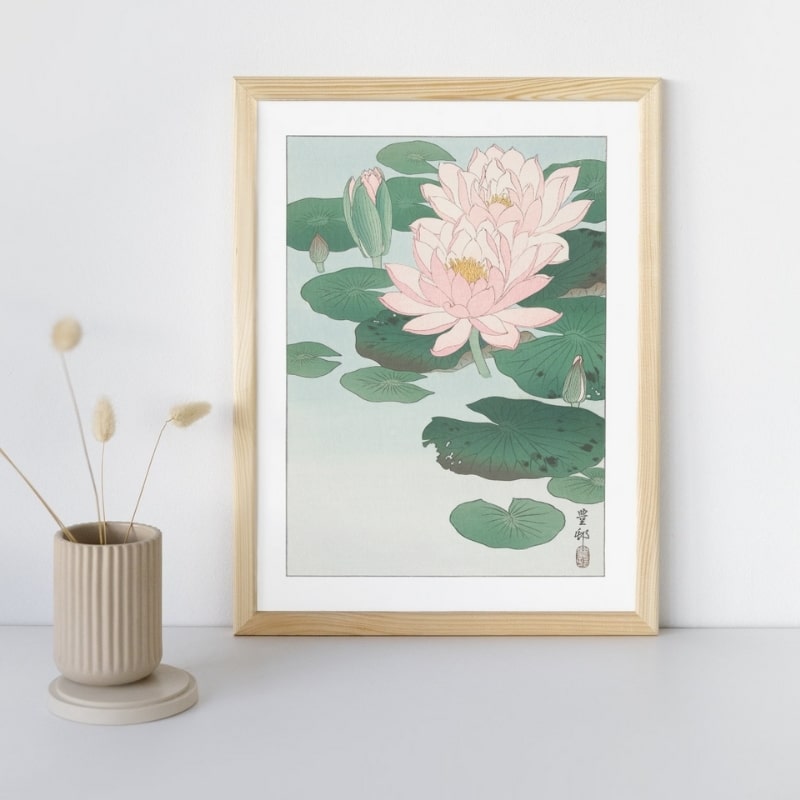 Water Lily Print Poster A3