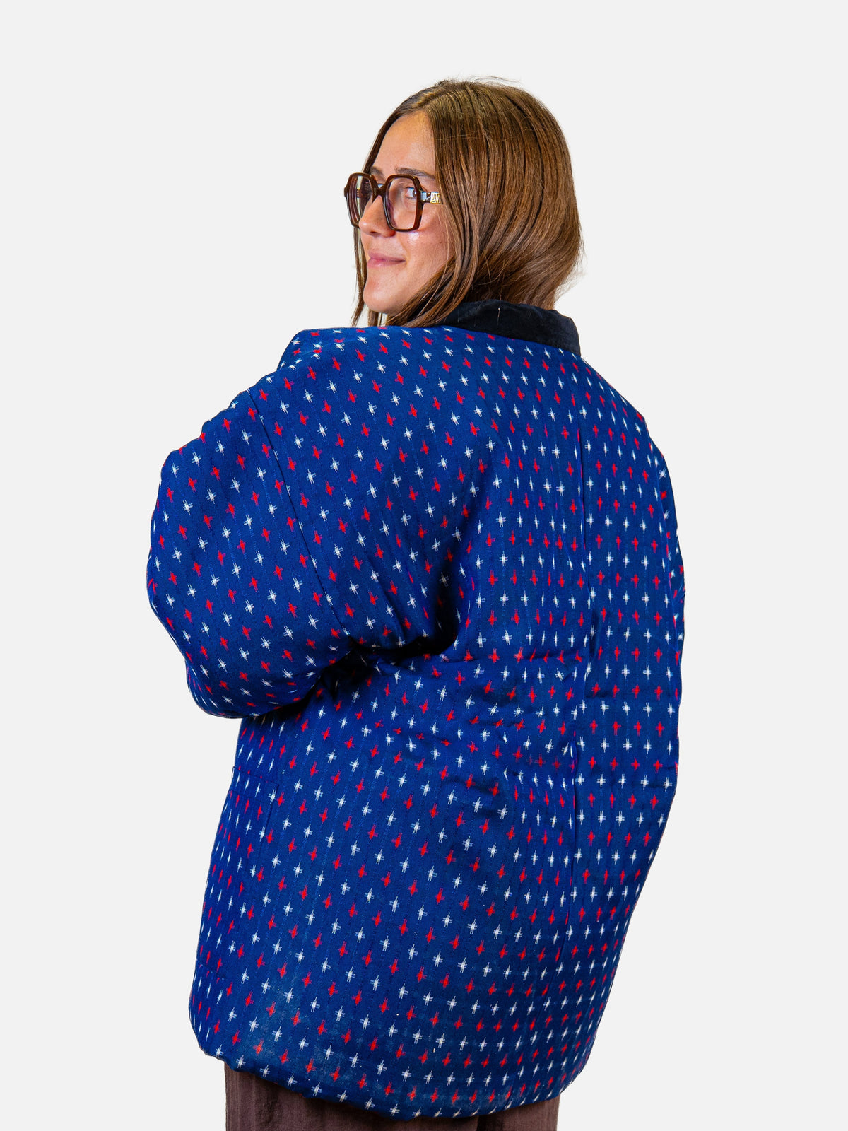 Women’s Hanten Jacket – Blue Kasuri