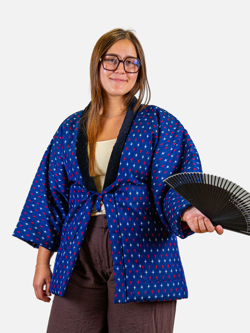 Women’s Hanten Jacket – Blue Kasuri ML