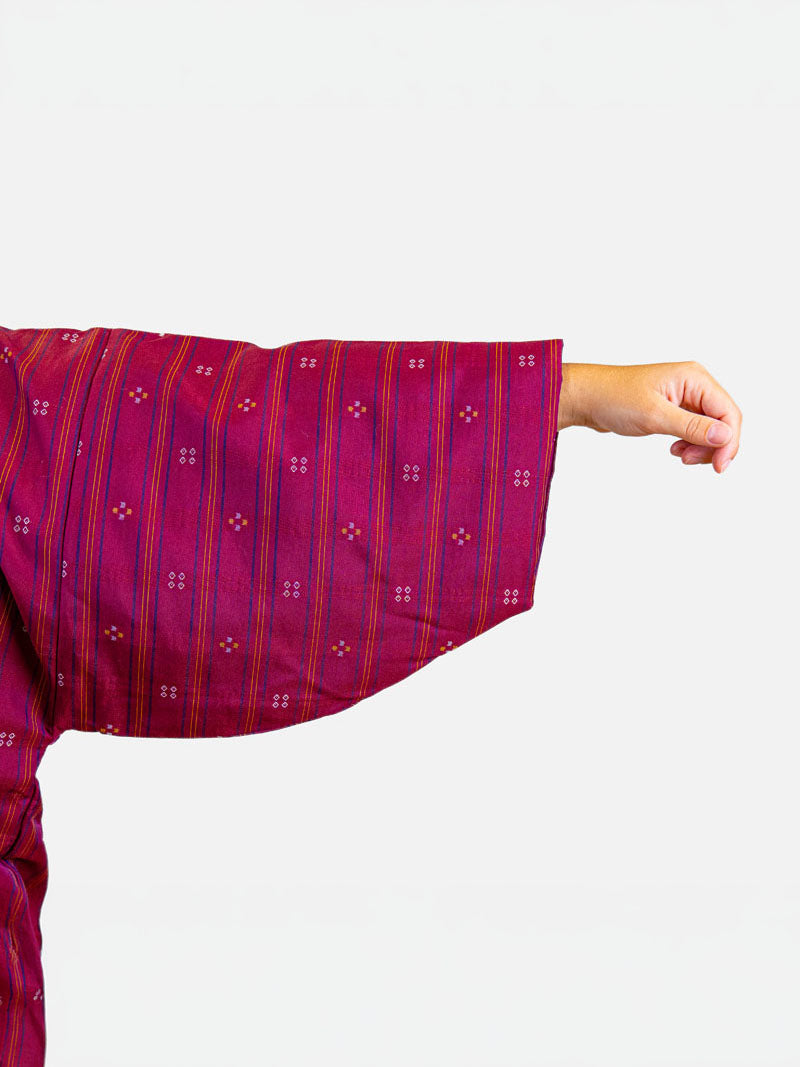 Women’s Hanten Jacket – Pink Shima ni Hishi