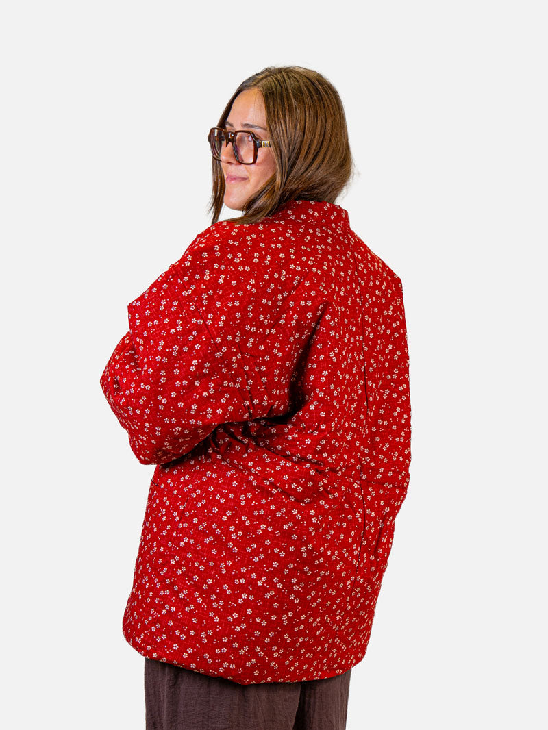 Women’s Hanten Jacket – Red Sakura