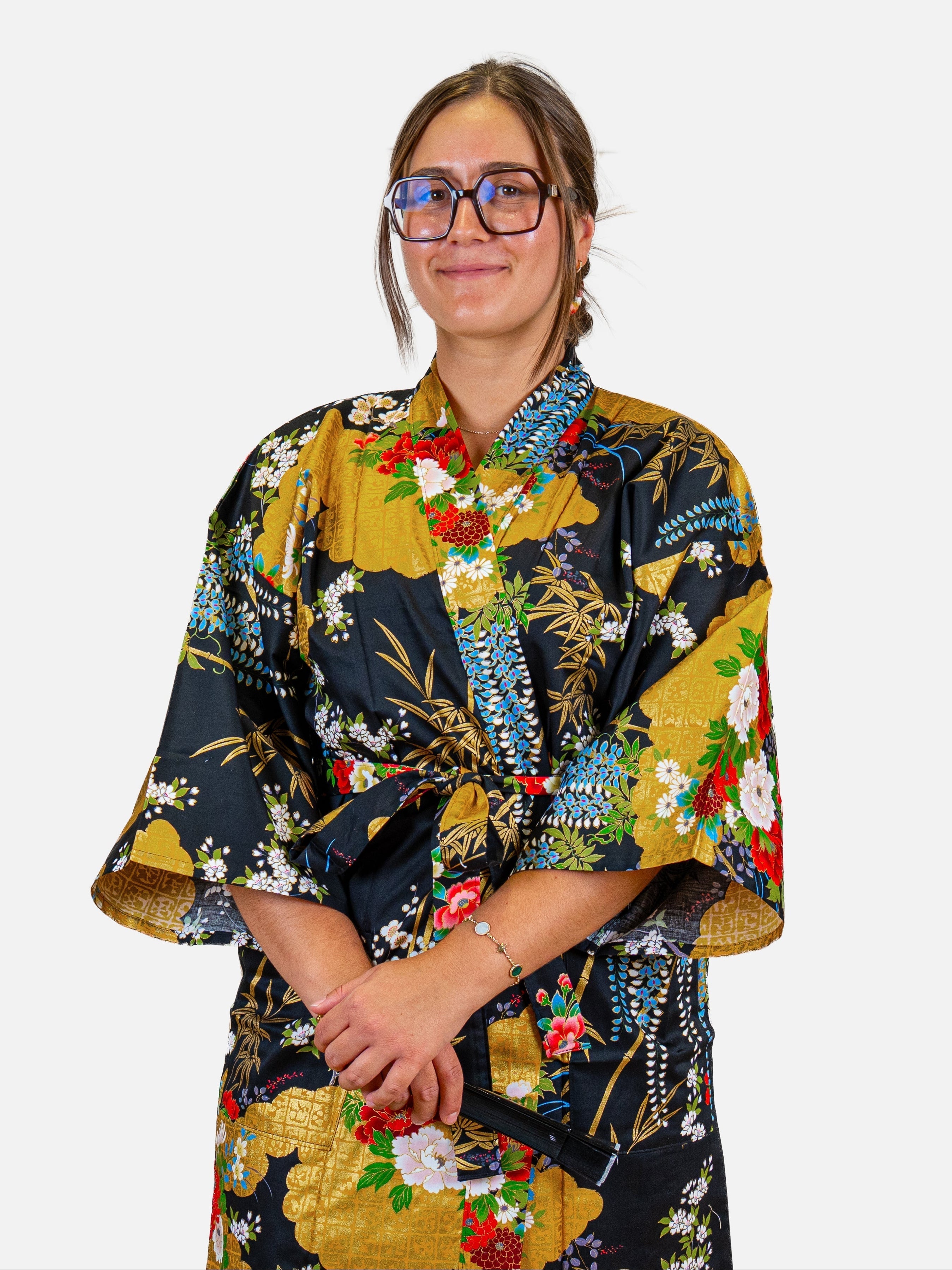 Women’s Happi Kimono – Golden Botan