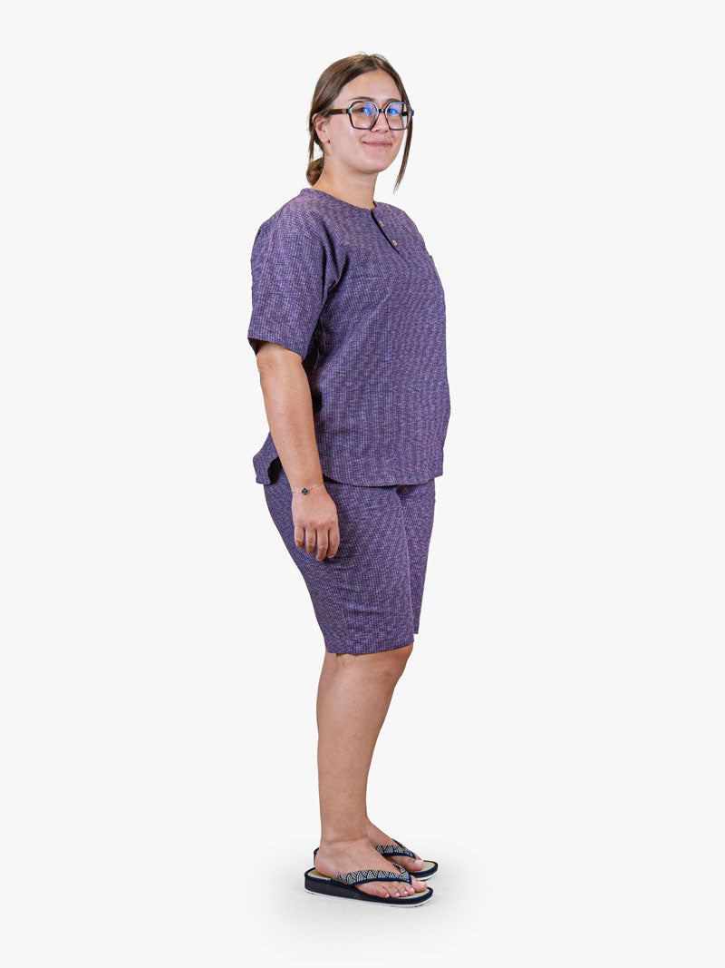 Women’s Japanese Jinbei-Style Pyjamas – Purple