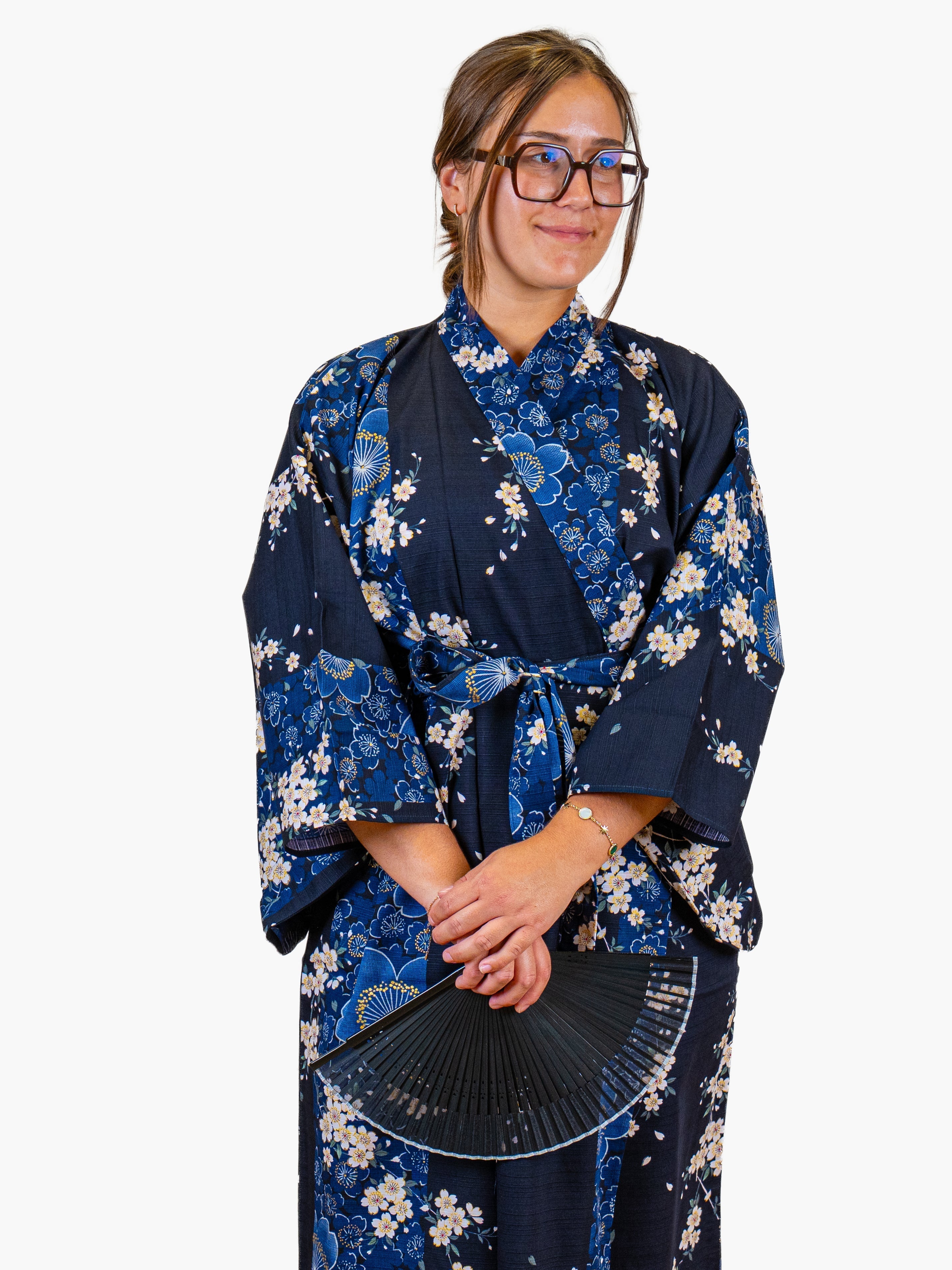 Women’s Japanese Kimono – Blue Sakura