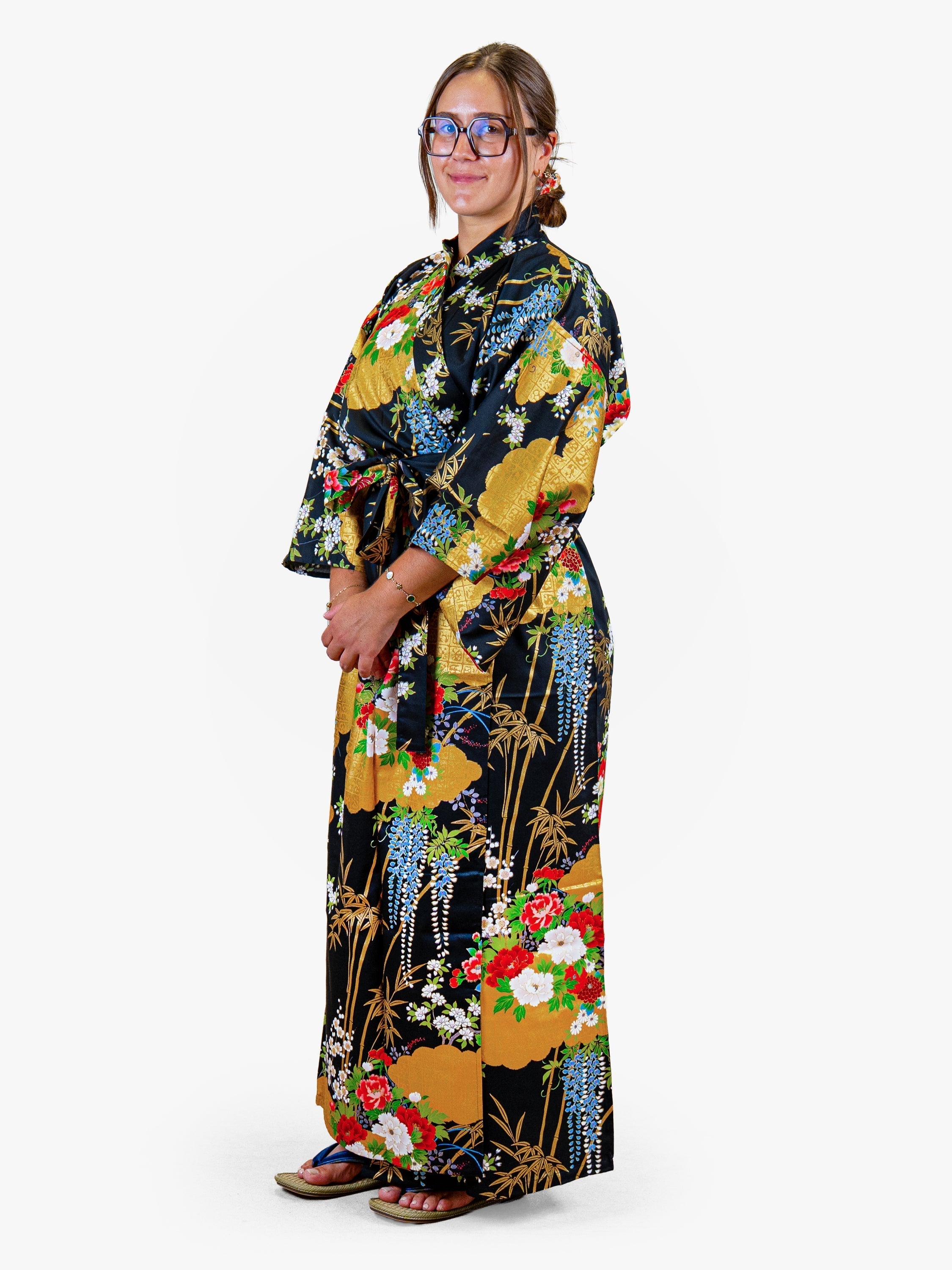 Women’s Japanese Kimono – Golden Botan