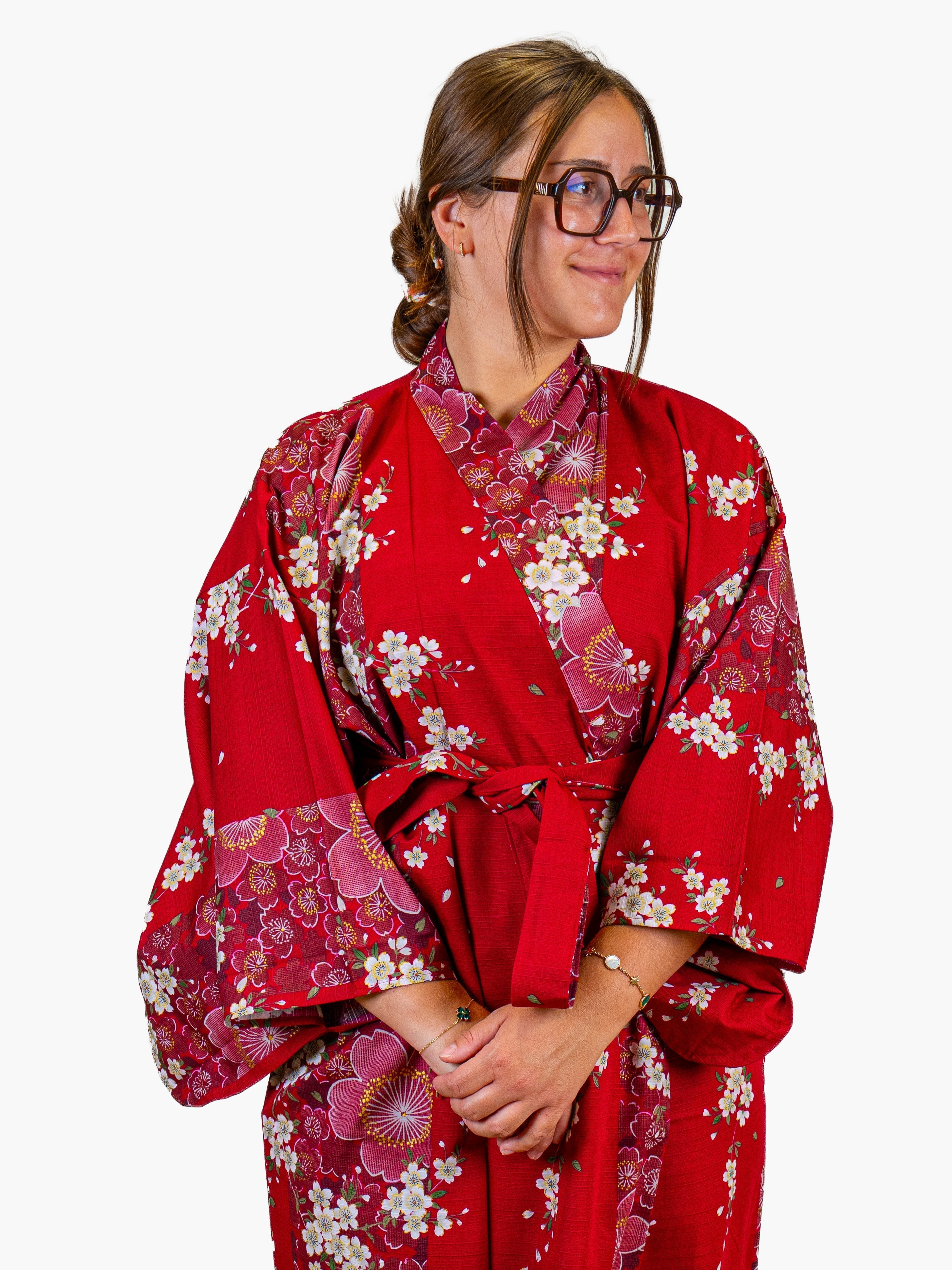 Women’s Japanese Kimono – Red Sakura