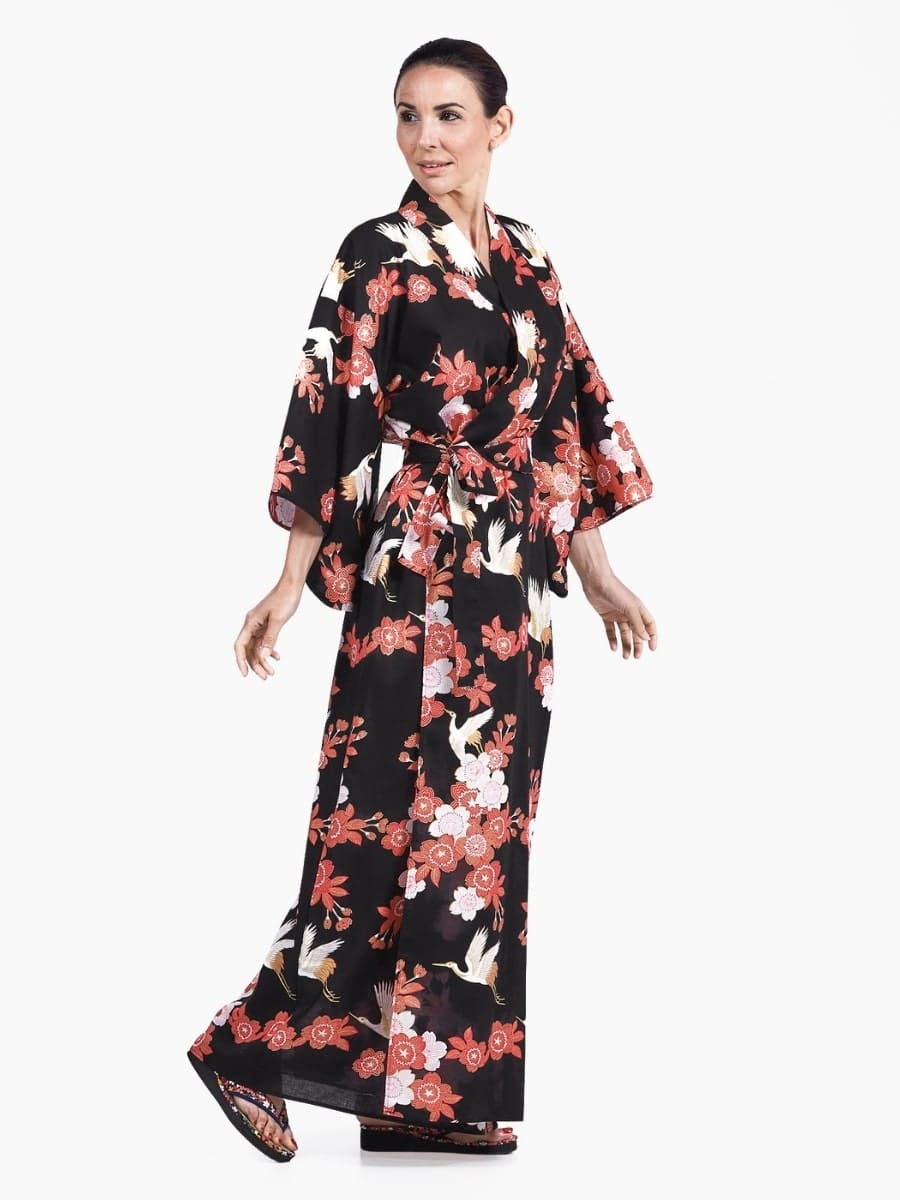 Women’s Yukata Kimono - Tsuru to Ouka S