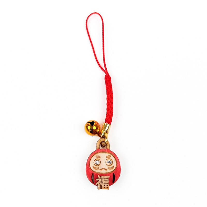 Wooden Daruma Keychain
