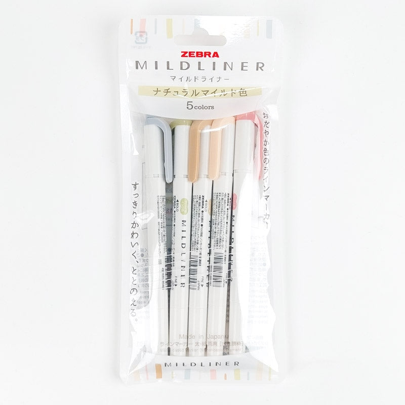 Set of 5 Markers Zebra Naturel