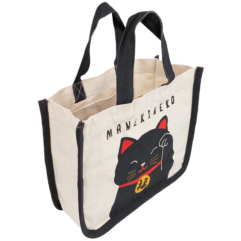 Black Maneki Neko Lunch Bag