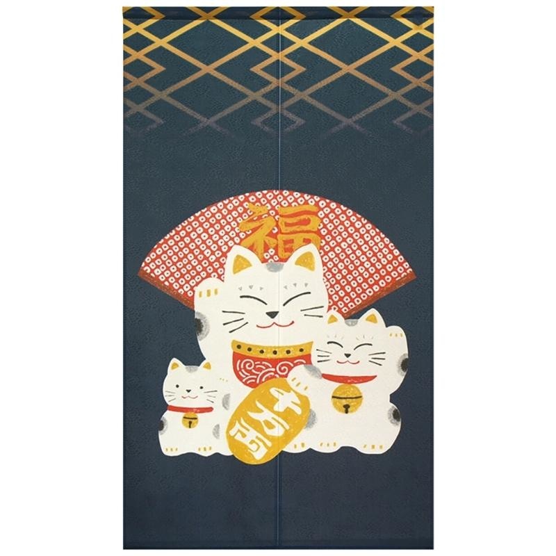 Blue Noren Maneki Neko