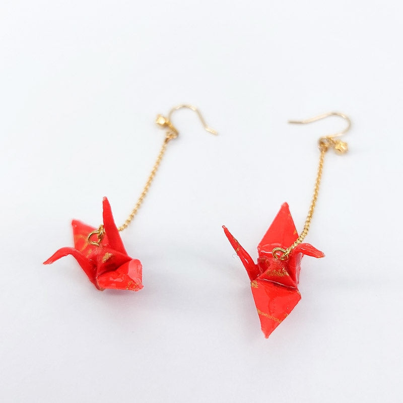 Red Japanese Origami Paper Crane Earrings Japanese Washi Paper Jewelry  Origami Jewelry Gifts for Her - Etsy