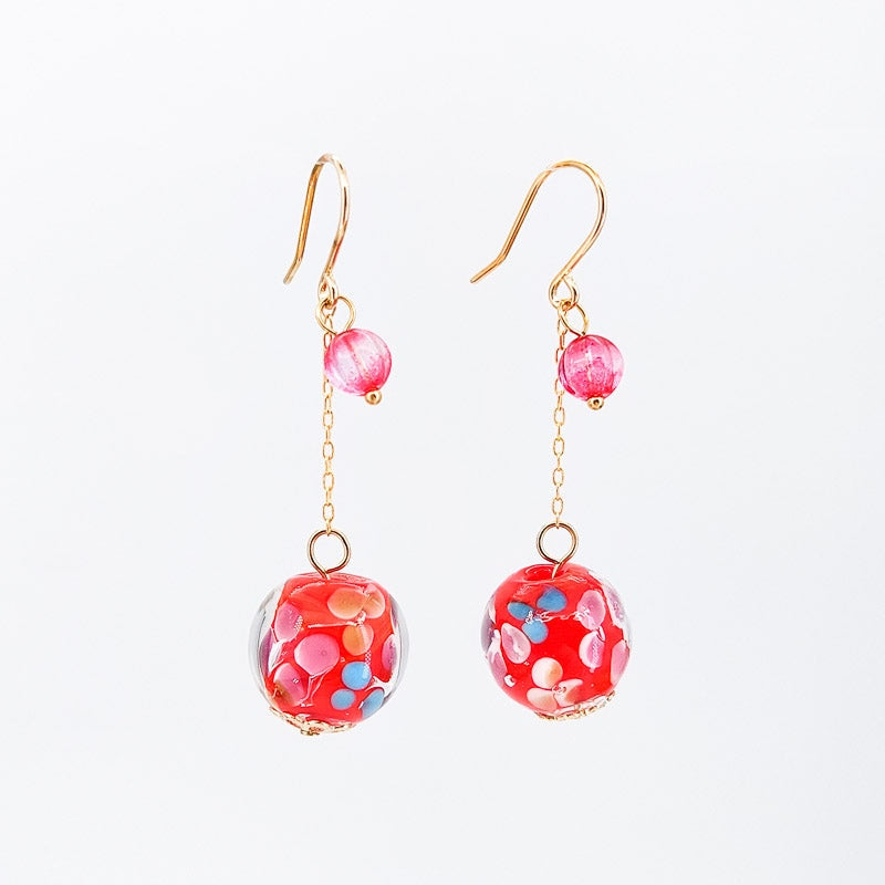 Red Japanese Earrings