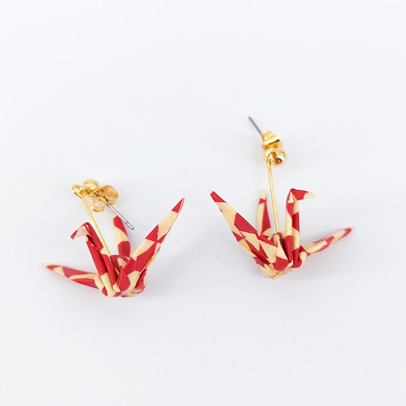 Red Origami Earrings
