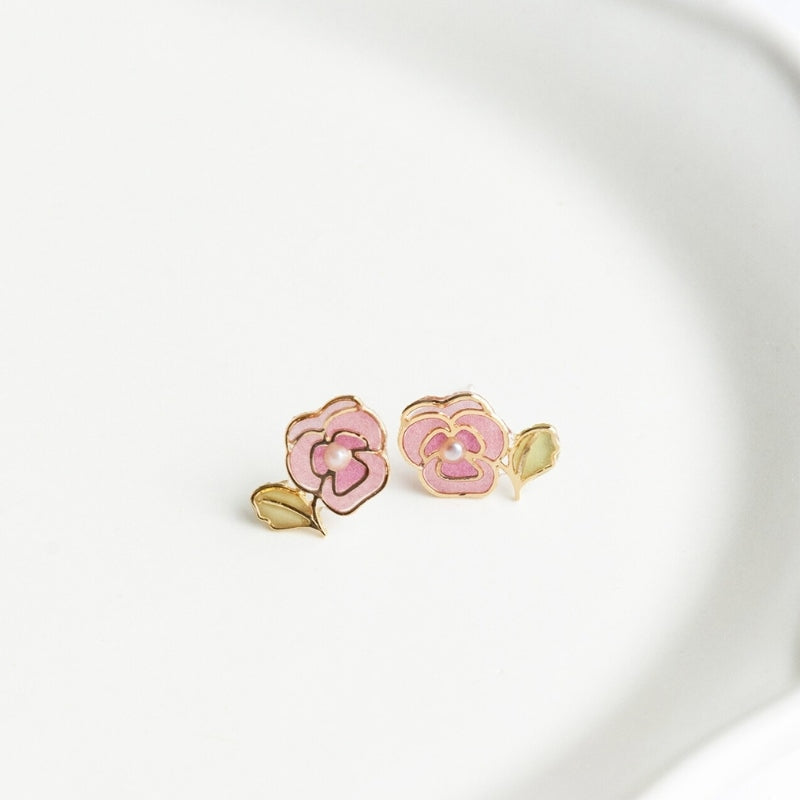 Pansy Earrings Pink