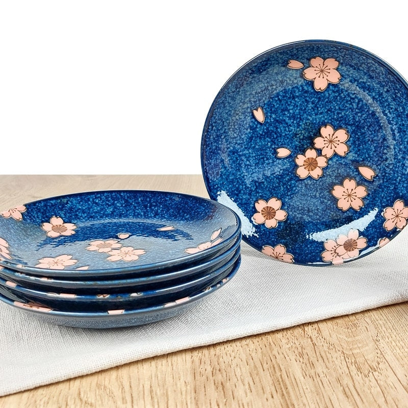 Kitchen Dinnerware Set Blue Little Cuihua Japanese Household