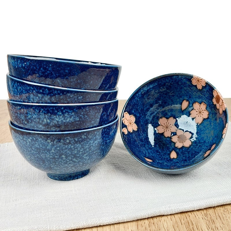 Set of 5 Japanese Bowls - Sakura