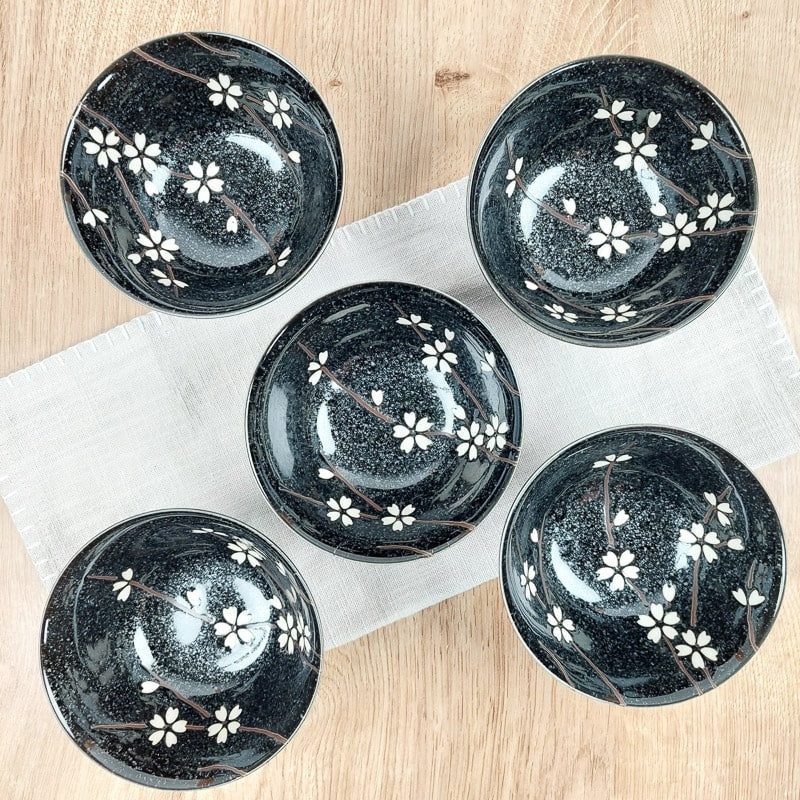Set of 5 Japanese Bowls - Spring
