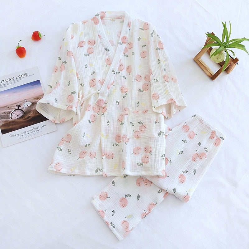 Cotton Gauze Pajamas for Women Pink / M